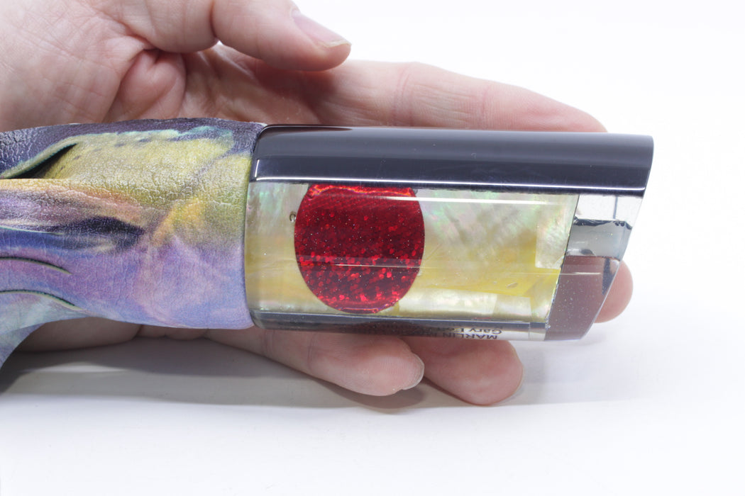 Marlin Magic Golden MOP Black Back Red Eyes Papa George 12" 9oz ALV Yellowfin