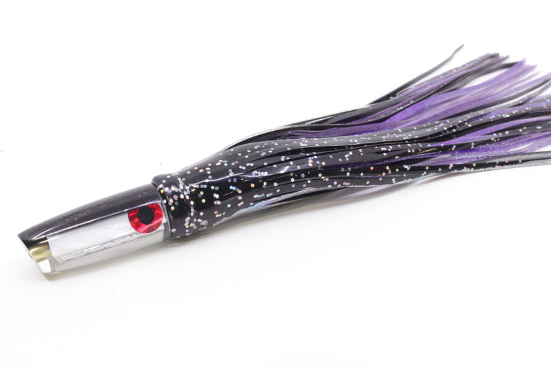 Coggin Lures White MOP Black Back Peanut Stick 5.5" 2oz Skirted Black Aurora/Purple