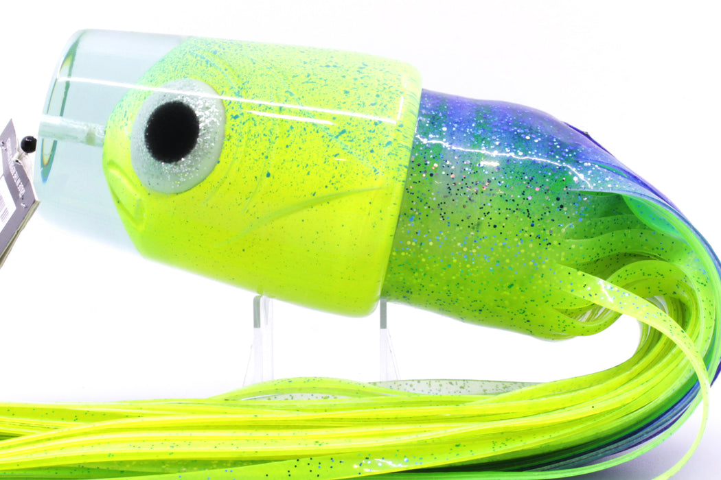 Pulsator Lures Yellow-Blue Splattered Fish Head Big Bad John Teaser 40oz Skirted