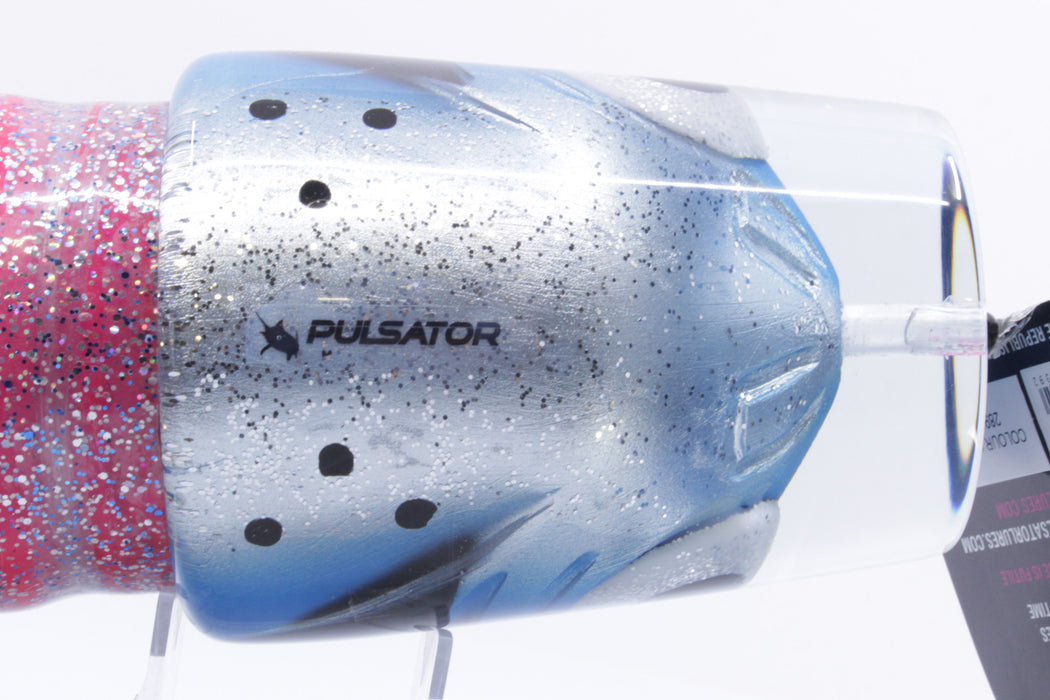 Pulsator Lures Blue Fish Head Big Bad John Teaser 40oz Skirted Blue-Clear/Pink