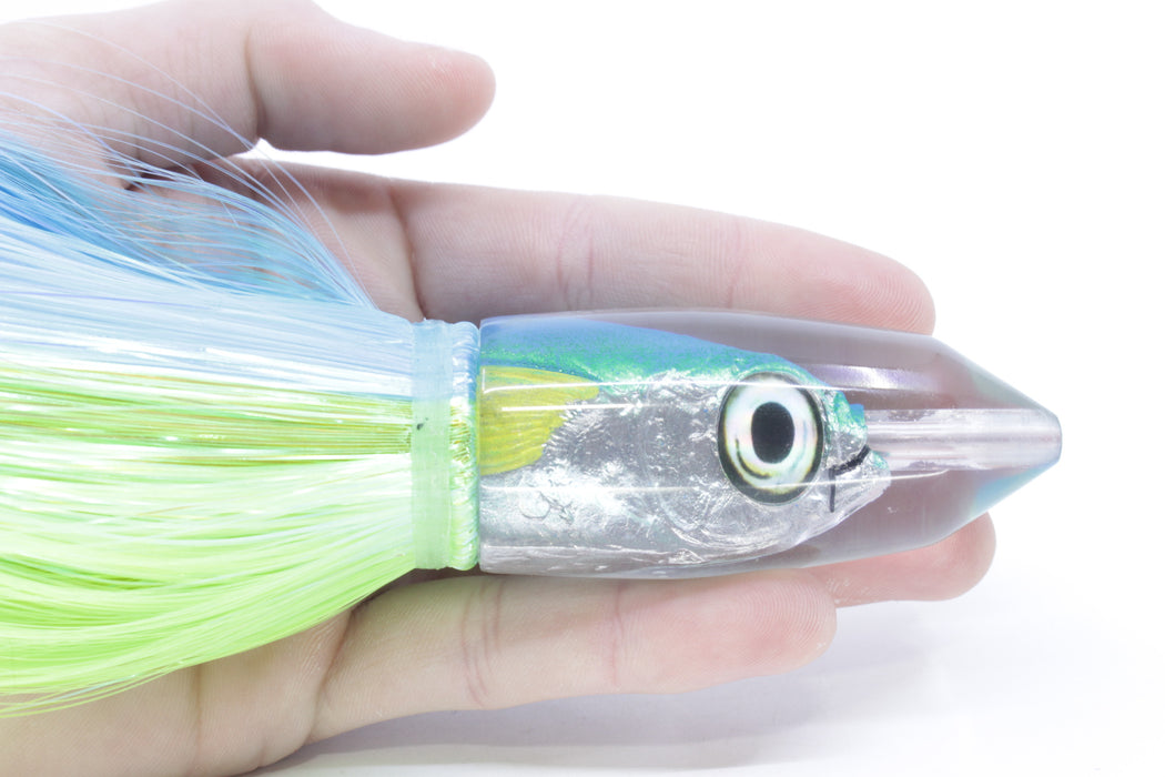 Aloha Lures Ice Blue-Turquoise Back Yellow Fins Deep Six Malolo 9" 6.5oz Strobez
