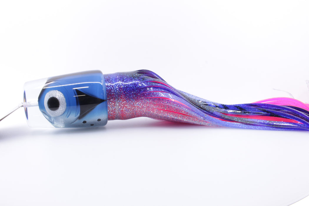 Pulsator Lures Blue Fish Head Big Bad John Teaser 40oz Skirted Blue-Clear/Pink