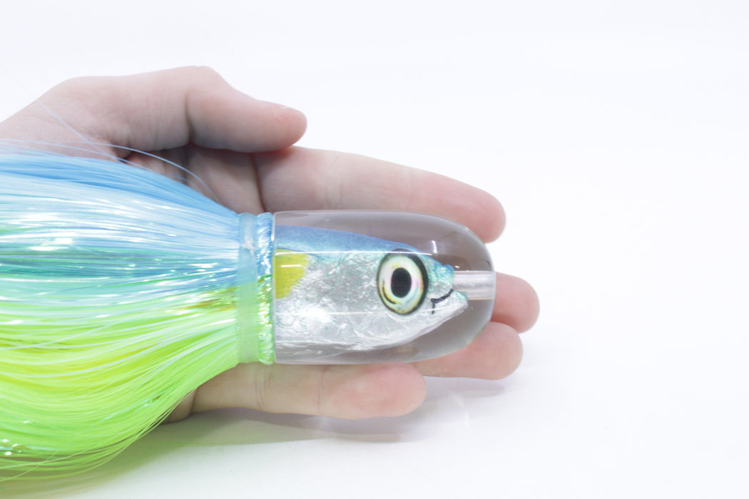 Aloha Lures Ice Blue-Turquoise Back Large Magic Malolo 12" 7oz Strobez Ice Blue-Green