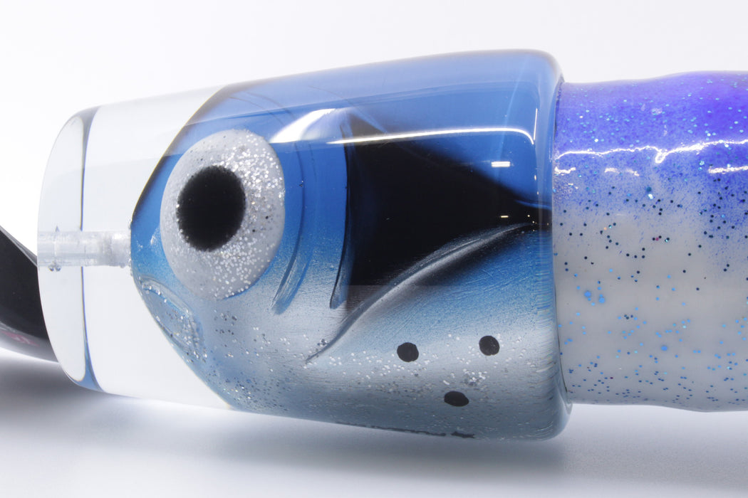 Pulsator Lures Blue Fish Head Big Bad John Teaser 40oz Skirted Blue-White