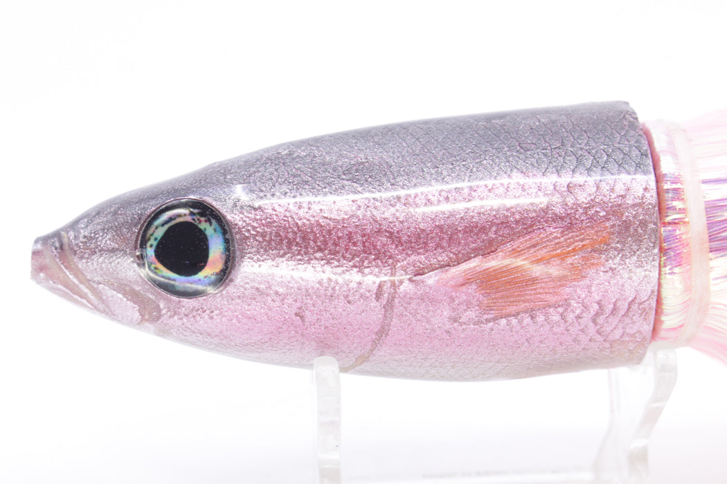 Ali'i Kai Lures Silver-Pink Redbait 9"+ 8.7oz Flashabou Pink/Orange-White