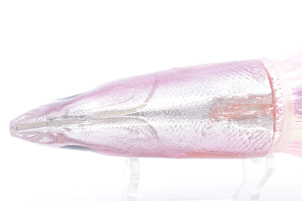 Ali'i Kai Lures Silver-Pink Redbait 9"+ 8.7oz Flashabou Pink/Orange-White