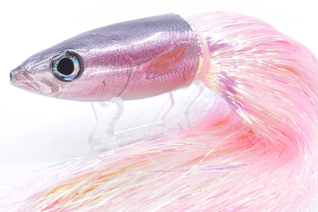 Ali'i Kai Lures Silver-Pink Redbait 9"+ 8.7oz Flashabou Pink/Orange-White