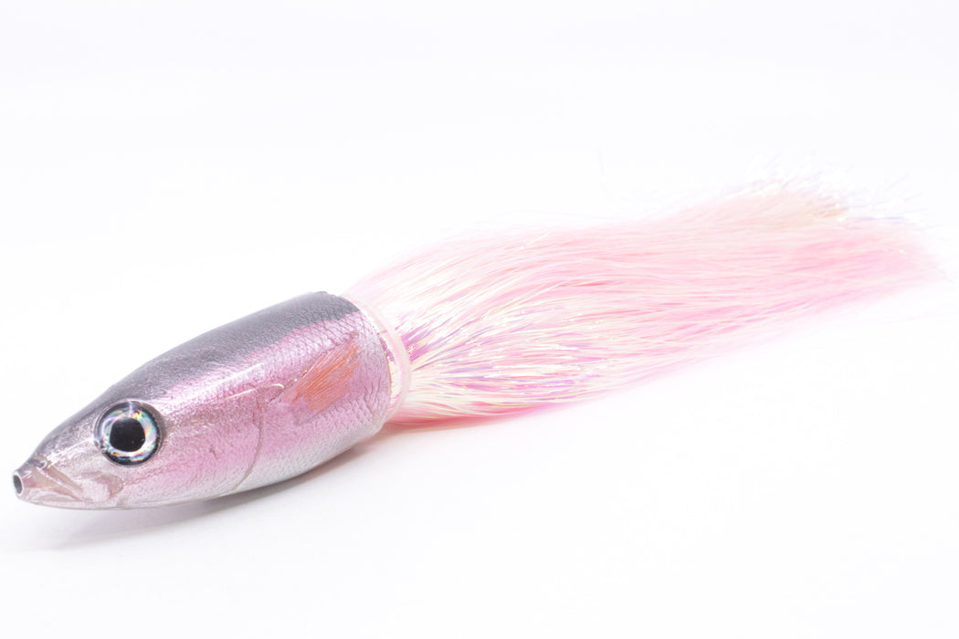 Ali'i Kai Lures Silver-Pink Redbait 9"+ 8.7oz Flashabou Pink/Orange-White