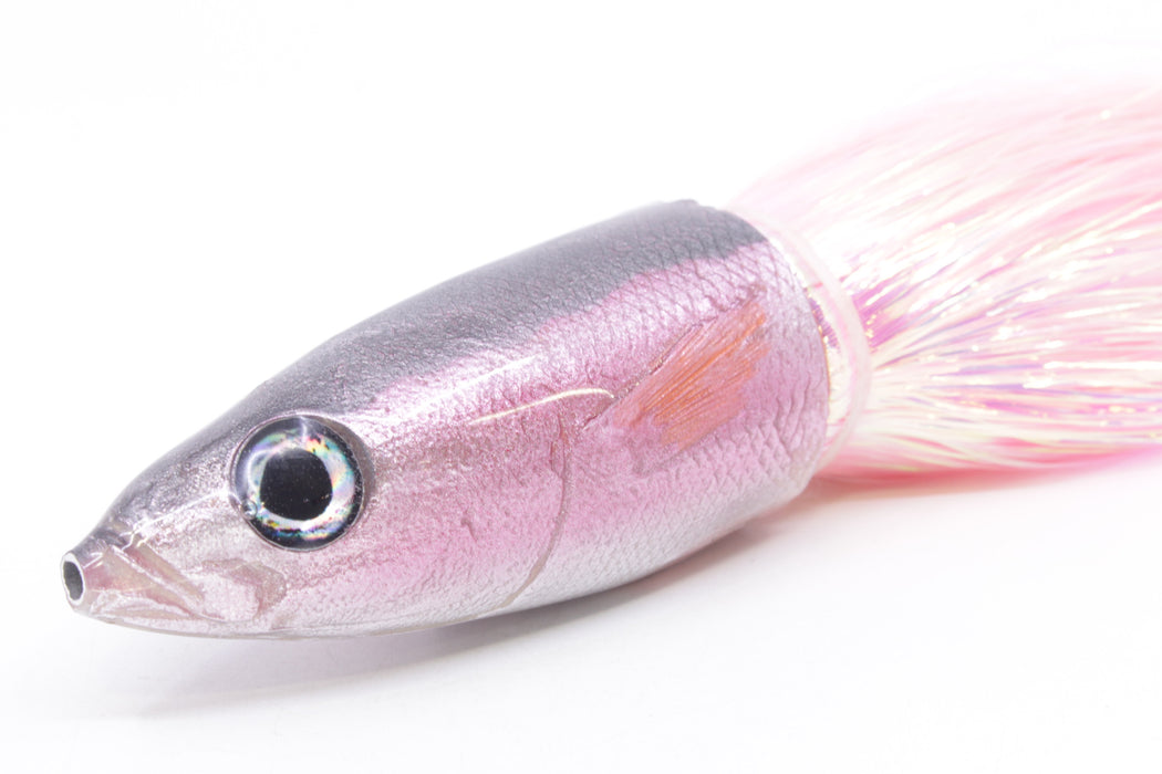 Ali'i Kai Lures Silver-Pink Redbait 9"+ 8.7oz Flashabou Pink/Orange-White