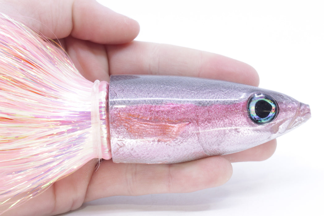 Ali'i Kai Lures Silver-Pink Redbait 9"+ 8.7oz Flashabou Pink/Orange-White