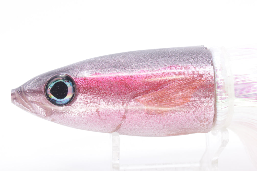 Ali'i Kai Lures Silver-Pink Redbait 9"+ 9.8oz Strobez White/Pink