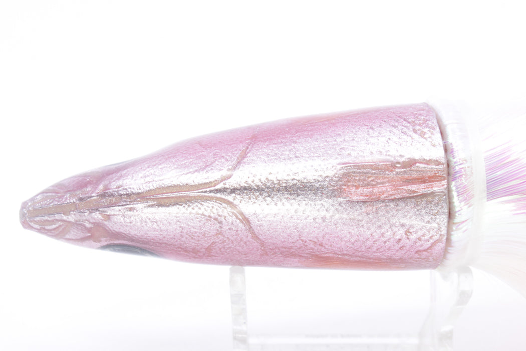 Ali'i Kai Lures Silver-Pink Redbait 9"+ 9.8oz Strobez White/Pink