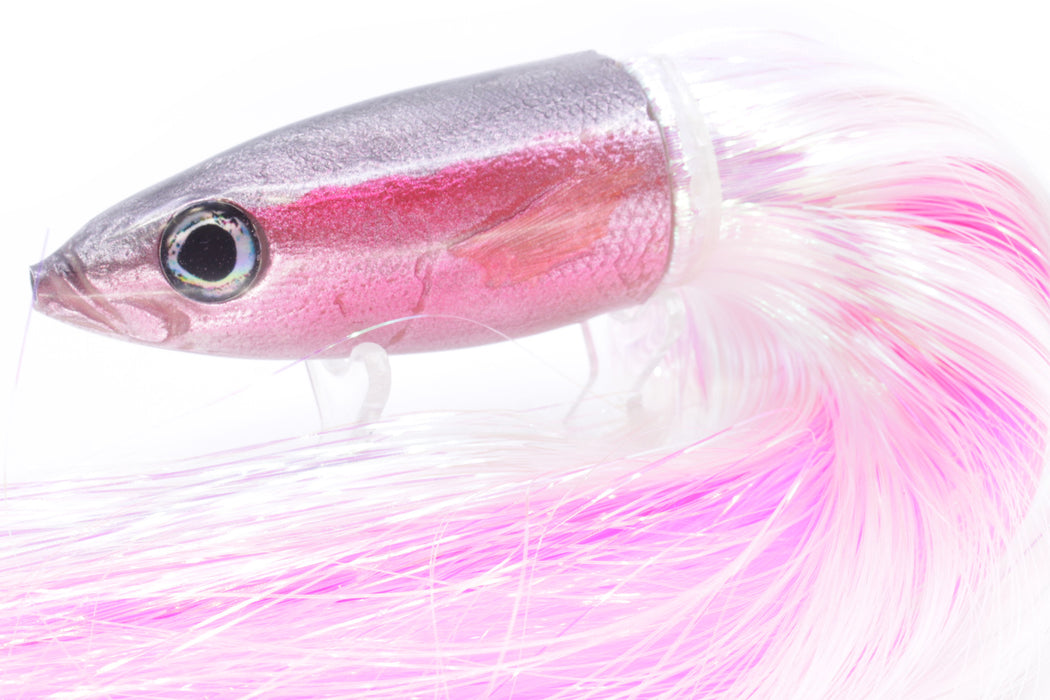 Ali'i Kai Lures Silver-Pink Redbait 9"+ 9.8oz Strobez White/Pink