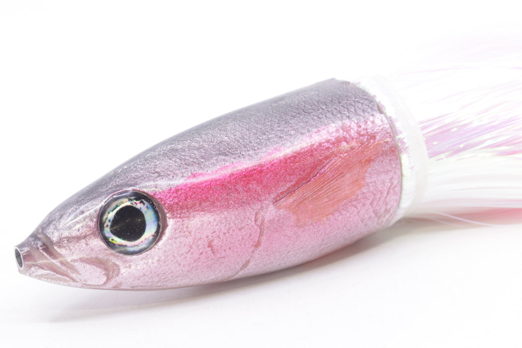 Ali'i Kai Lures Silver-Pink Redbait 9"+ 9.8oz Strobez White/Pink