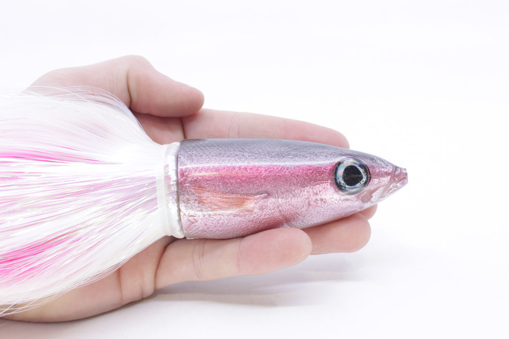 Ali'i Kai Lures Silver-Pink Redbait 9"+ 9.8oz Strobez White/Pink