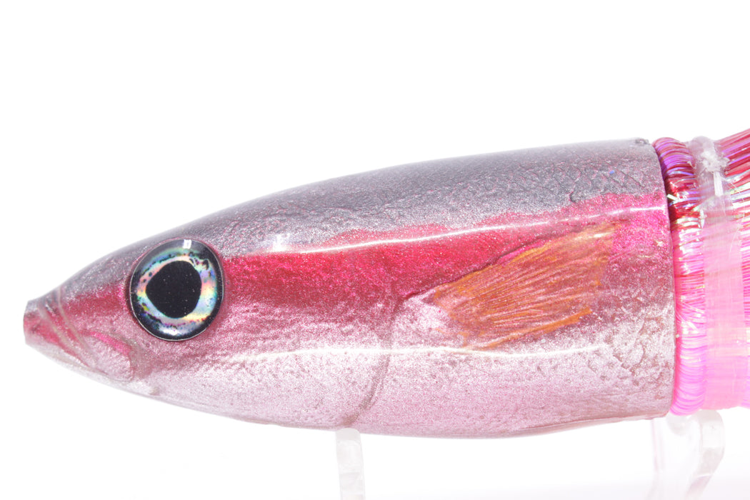 Ali'i Kai Lures Silver-Pink Redbait 9"+ 9.8oz Strobez Red-Pink/White