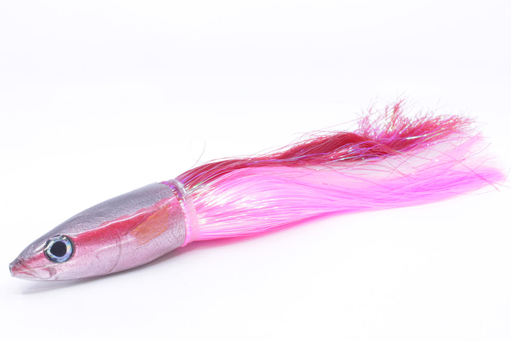 Ali'i Kai Lures Silver-Pink Redbait 9"+ 9.8oz Strobez Red-Pink/White