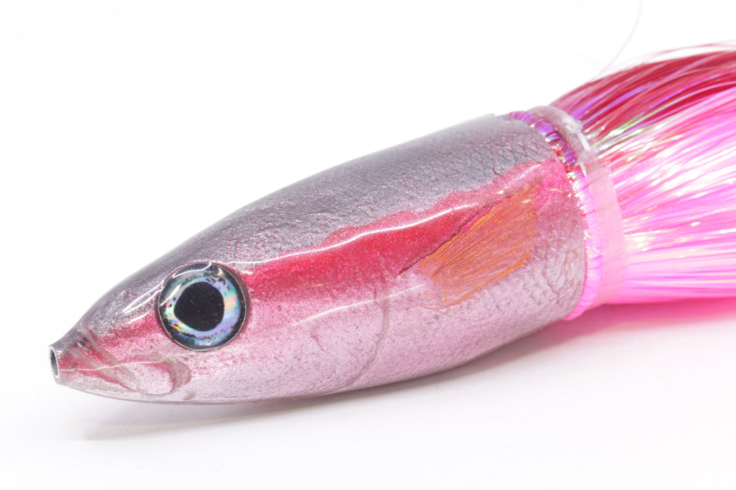 Ali'i Kai Lures Silver-Pink Redbait 9"+ 9.8oz Strobez Red-Pink/White