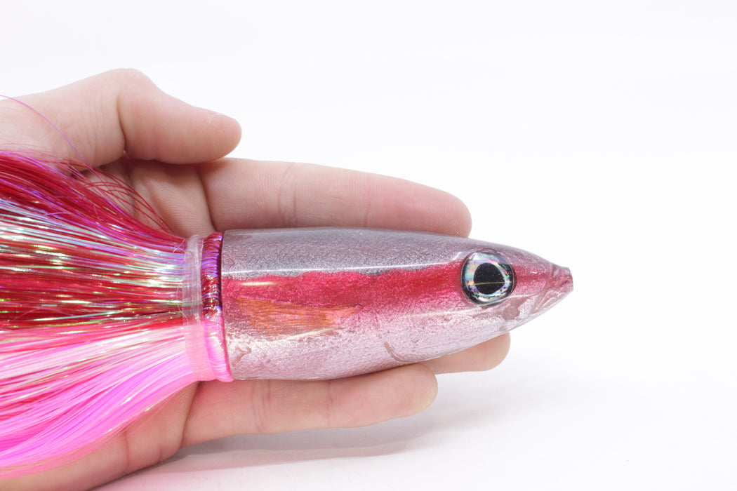 Ali'i Kai Lures Silver-Pink Redbait 9"+ 9.8oz Strobez Red-Pink/White