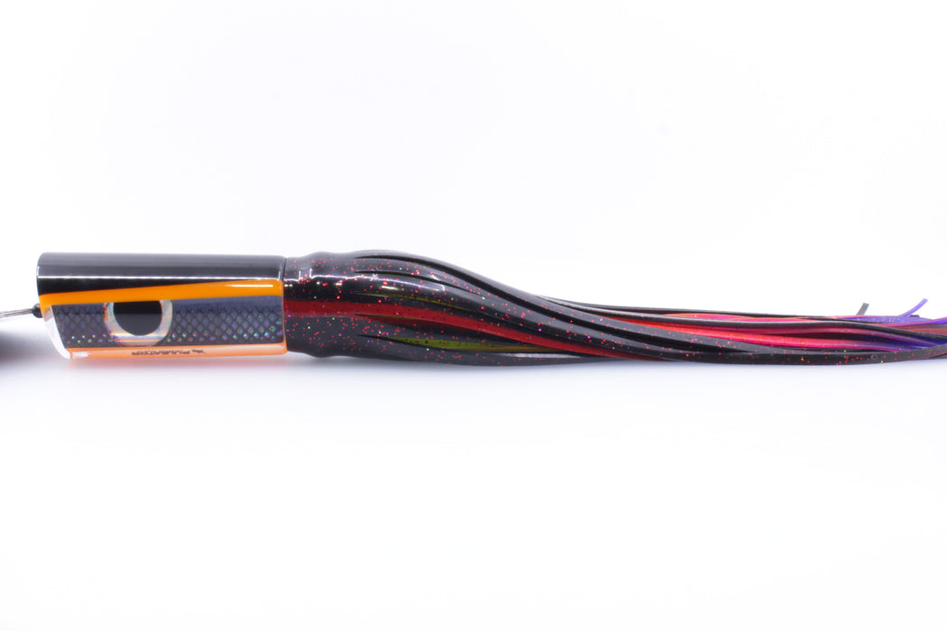 Pulsator Lures Black Rainbow Scale Black-Orange Back Tube 14" 9oz Skirted Black/Rainbow