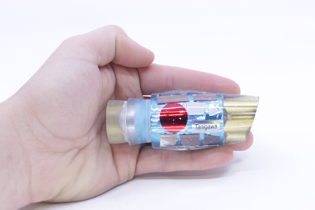 Tanigawa Lures Ice Blue Rainbow Cracked Glass 4-Hole Slant 9"+ 7.5oz