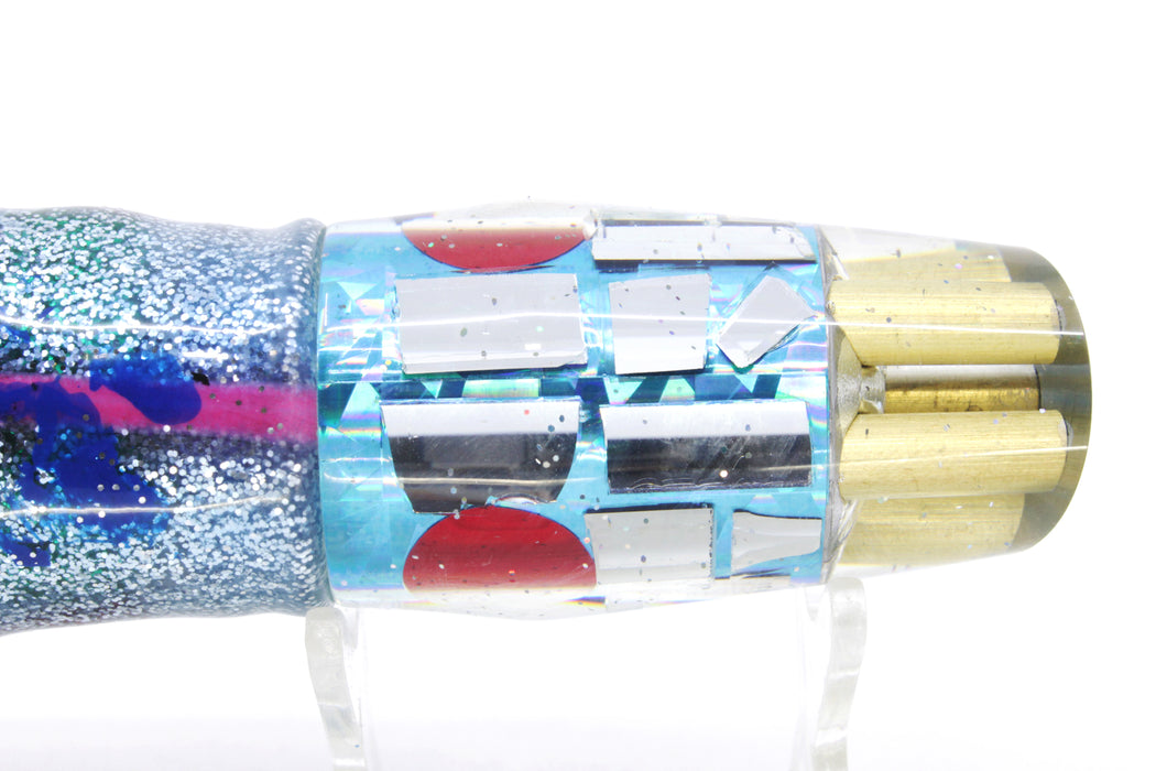 Tanigawa Lures Ice Blue Rainbow Cracked Glass 4-Hole Slant 9"+ 11oz Skirted