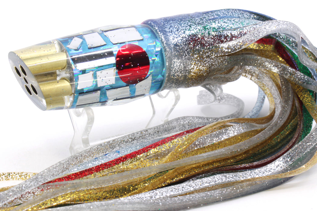 Tanigawa Lures Ice Blue Rainbow Cracked Glass 4-Hole Slant 9"+ 11oz Skirted