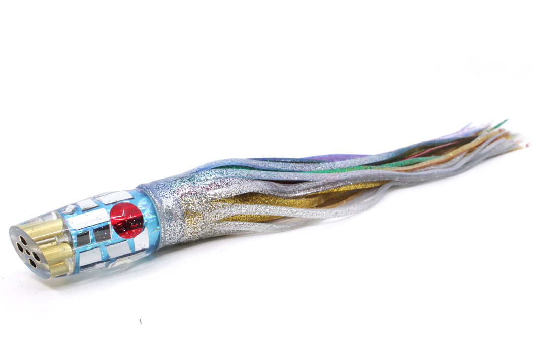 Tanigawa Lures Ice Blue Rainbow Cracked Glass 4-Hole Slant 9"+ 11oz Skirted