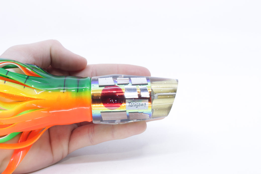 Tanigawa Lures Sunset Rainbow Cracked Glass 4-Hole Slant 9"+ 11oz Skirted Guacamaya