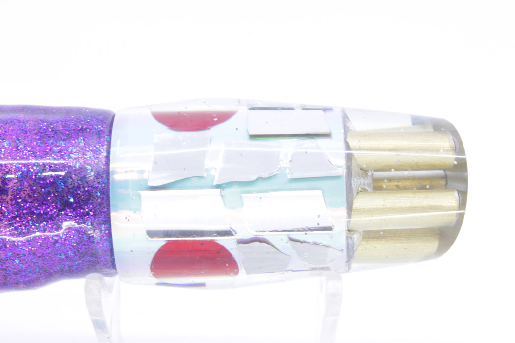 Tanigawa Lures Ice Rainbow Cracked Glass 4-Hole Slant 9"+ 11oz Skirted Purple-Blue/Pink