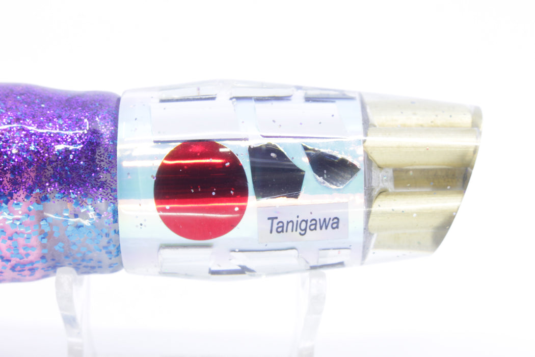 Tanigawa Lures Ice Rainbow Cracked Glass 4-Hole Slant 9"+ 11oz Skirted Purple-Blue/Pink