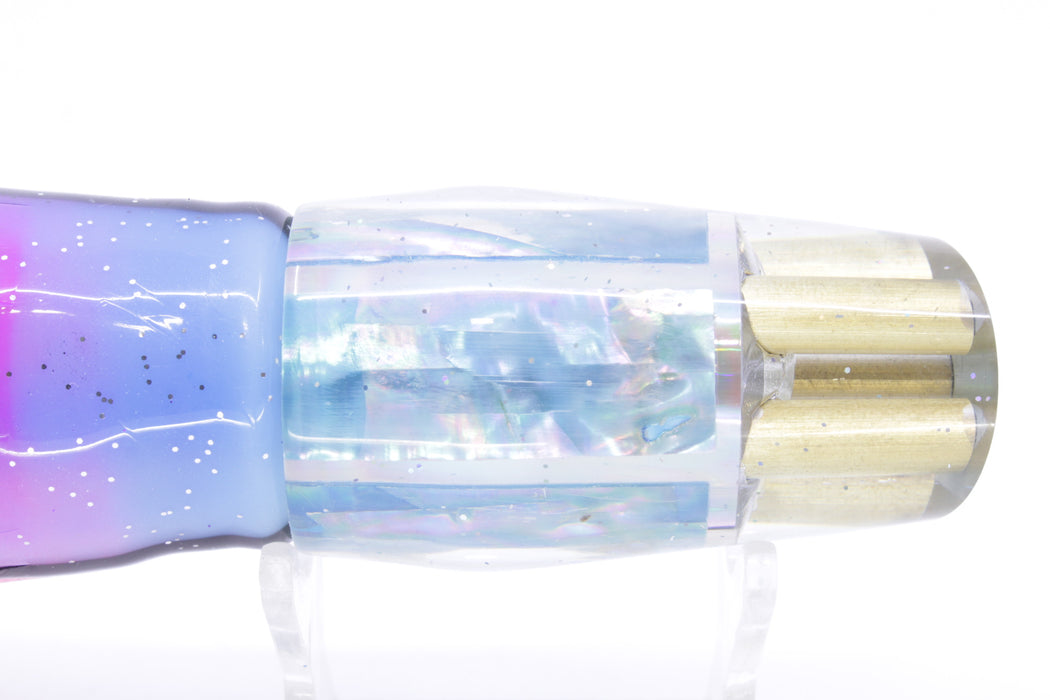 Tanigawa Lures Ice Blue MOP 4-Hole Slant 9"+ 11oz Skirted Gay Bob