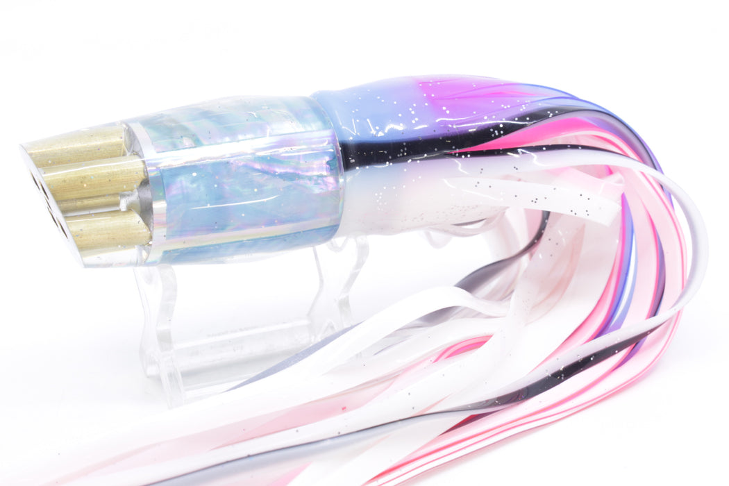 Tanigawa Lures Ice Blue MOP 4-Hole Slant 9"+ 11oz Skirted Gay Bob