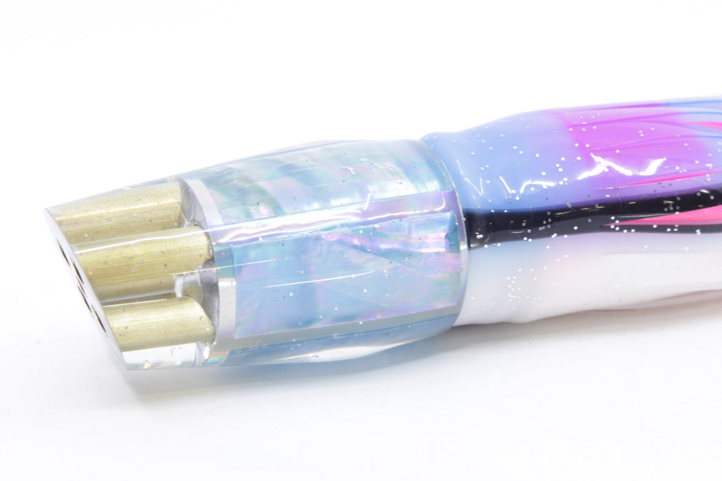 Tanigawa Lures Ice Blue MOP 4-Hole Slant 9"+ 11oz Skirted Gay Bob