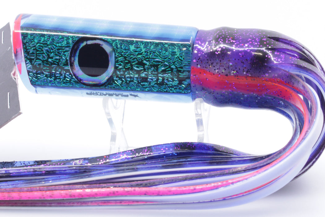 Pulsator Lures Blue-Green Dragon Skin Taxi Eyes Tube 14" 9oz Skirted Purple-Blue