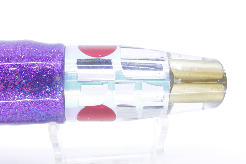 Tanigawa Lures Ice Rainbow Cracked Glass 2-Hole Slant 9"+ 11oz Skirted Purple-Blue/Pink