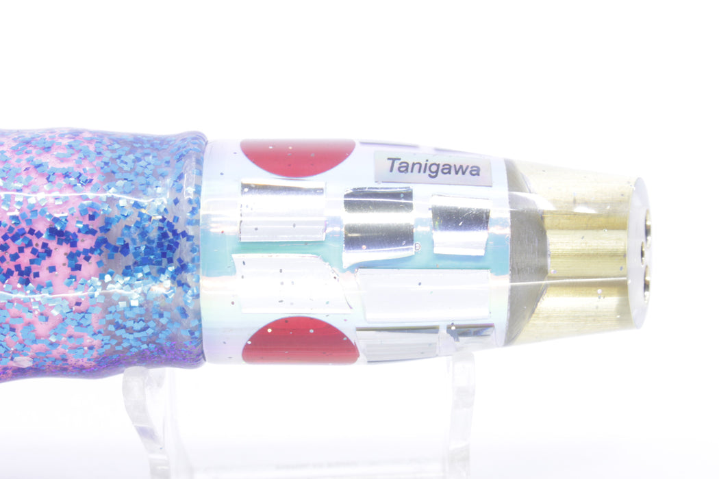 Tanigawa Lures Ice Rainbow Cracked Glass 2-Hole Slant 9"+ 11oz Skirted Purple-Blue/Pink