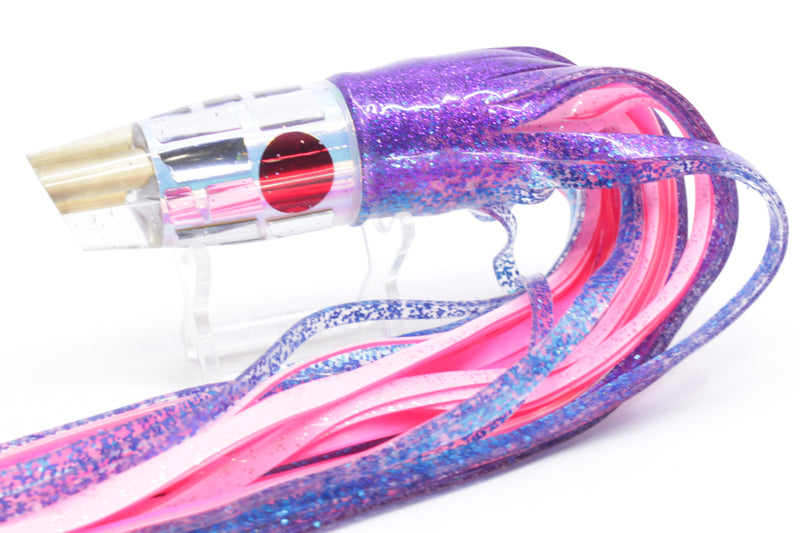 Tanigawa Lures Ice Rainbow Cracked Glass 2-Hole Slant 9"+ 11oz Skirted Purple-Blue/Pink