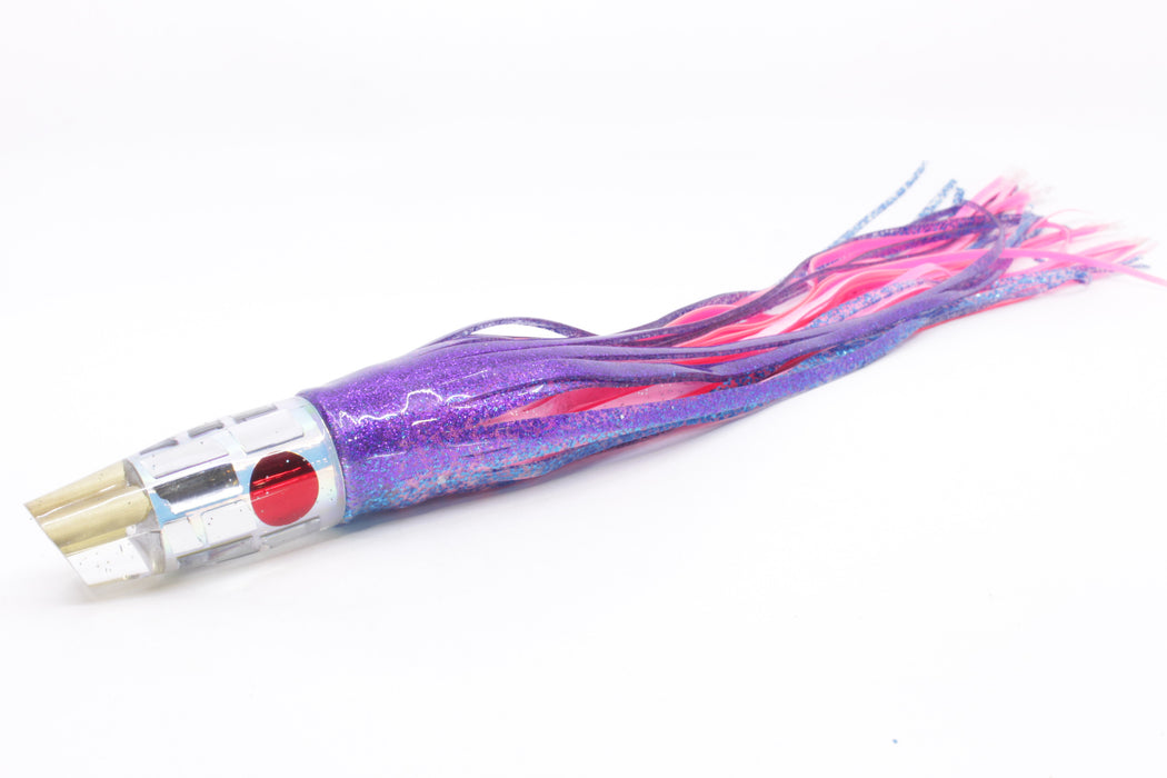 Tanigawa Lures Ice Rainbow Cracked Glass 2-Hole Slant 9"+ 11oz Skirted Purple-Blue/Pink