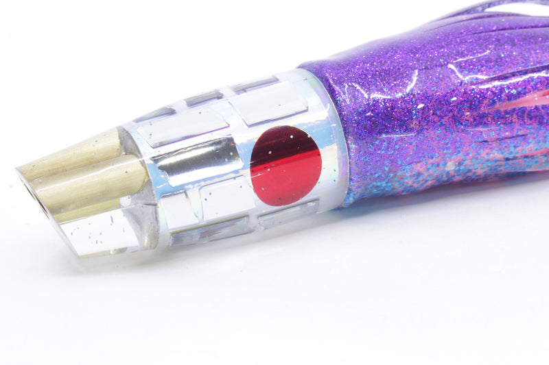 Tanigawa Lures Ice Rainbow Cracked Glass 2-Hole Slant 9"+ 11oz Skirted Purple-Blue/Pink