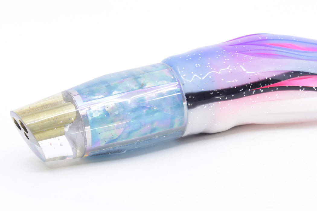 Tanigawa Lures Ice Blue MOP 2-Hole Slant 9"+ 11oz Skirted Gay Bob