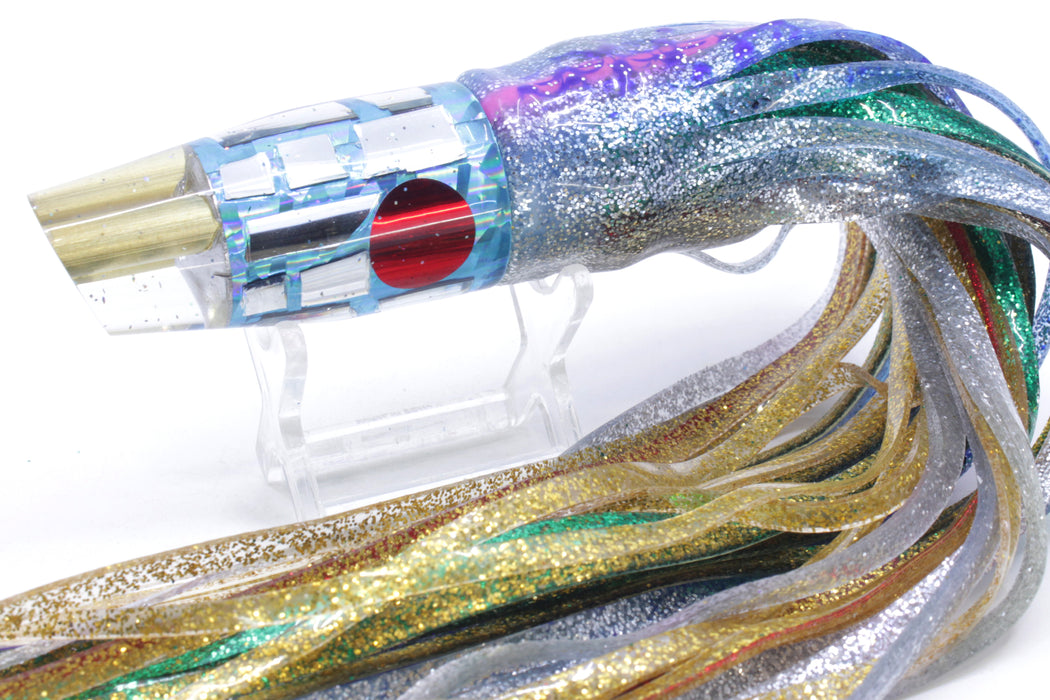 Tanigawa Lures Ice Blue Rainbow Cracked Glass 2-Hole Slant 9"+ 11oz Skirted