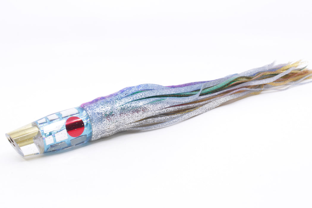 Tanigawa Lures Ice Blue Rainbow Cracked Glass 2-Hole Slant 9"+ 11oz Skirted