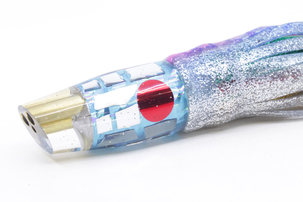 Tanigawa Lures Ice Blue Rainbow Cracked Glass 2-Hole Slant 9"+ 11oz Skirted