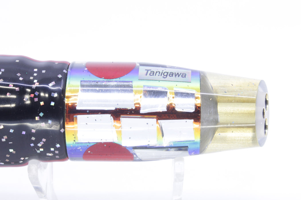 Tanigawa Lures Sunset Rainbow Cracked Glass 2-Hole Slant 9"+ 11oz Skirted Black/Rainbow