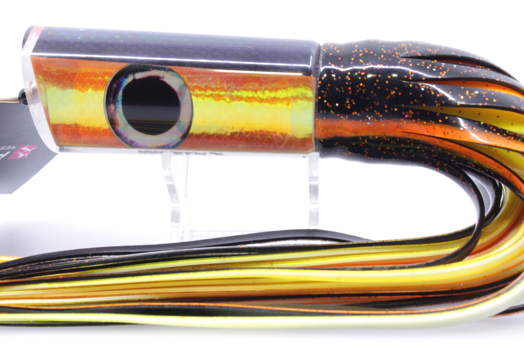 Pulsator Lures Orange Rainbow Scale Taxi Eyes Tube 14" 9oz Skirted Black/Orange