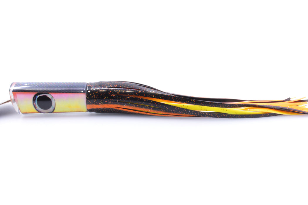 Pulsator Lures Orange Rainbow Scale Taxi Eyes Tube 14" 9oz Skirted Black/Orange