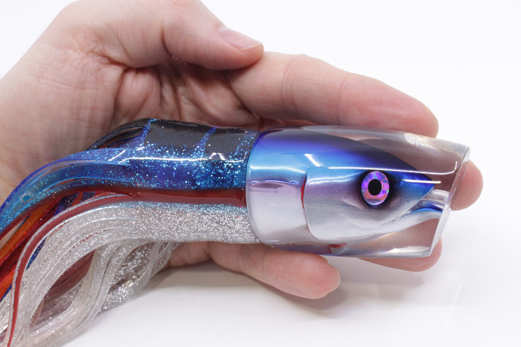 JB Signature Lures Pink-Silver Blue Back Medium Shorty 9" 5oz Skirted Blue-Black-Silver