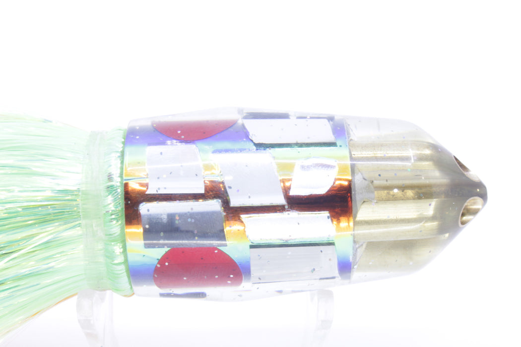 Tanigawa Lures Sunset Rainbow Cracked Glass American Express 4-H Bullet 9"+ 9oz Flashabou