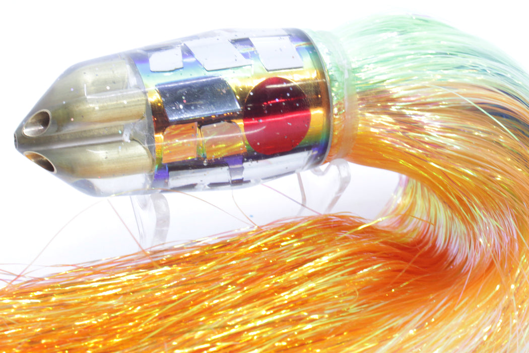 Tanigawa Lures Sunset Rainbow Cracked Glass American Express 4-H Bullet 9"+ 9oz Flashabou
